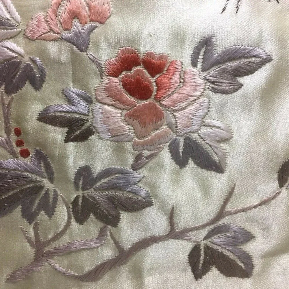 Vintage‎ framed Wall Art Asian Embroidered Silk  panel